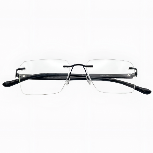 Carbon-Flex Rimless Rectangular Eyeglasses