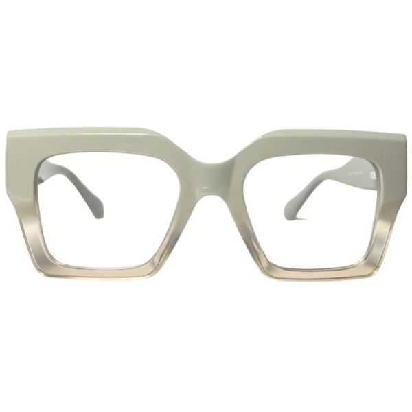 Contemporary Off-Grey Bold Square Acetate Frames