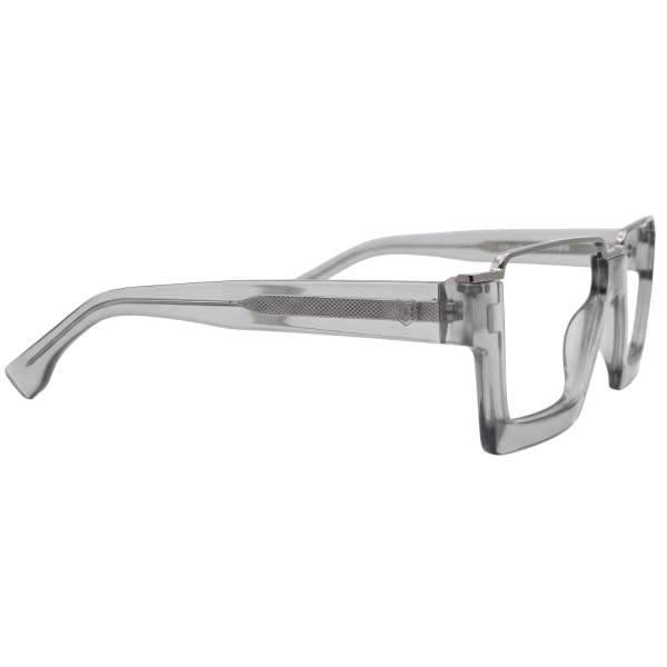 Grey Rimless Titanium Rectangular Frame