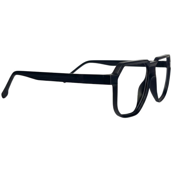 Matte Black Nylon Geometric Eyeglasses
