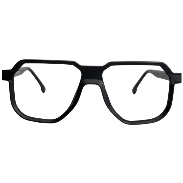 Matte Black Nylon Geometric Eyeglasses
