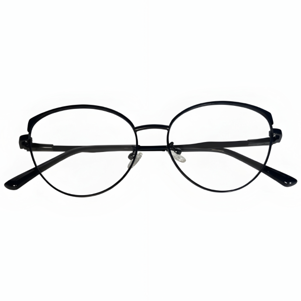 Matte Grey Modified Round Full Rim Stainless Steel Frame