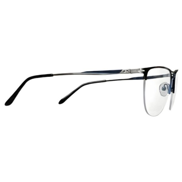 Ultra-light stainless steel rectangular eyeglasses with silver metal frame - Nations Optics