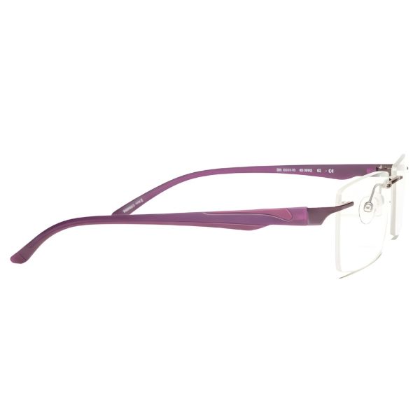 Nations Optics Contemporary Rimless Frames with Purple Accents