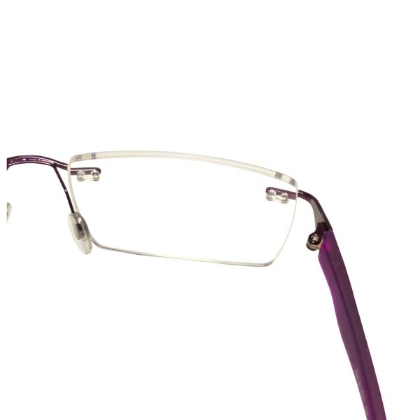Nations Optics Contemporary Rimless Frames with Purple Accents