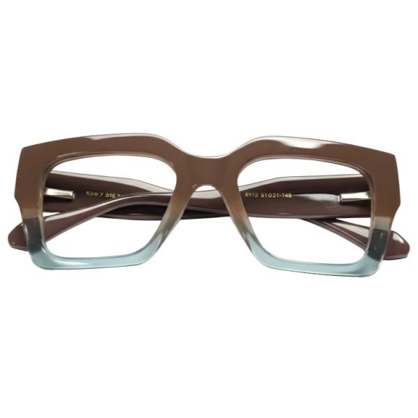 Nations Optics Retro Brown to Teal Gradient Chunky Square Frames 
