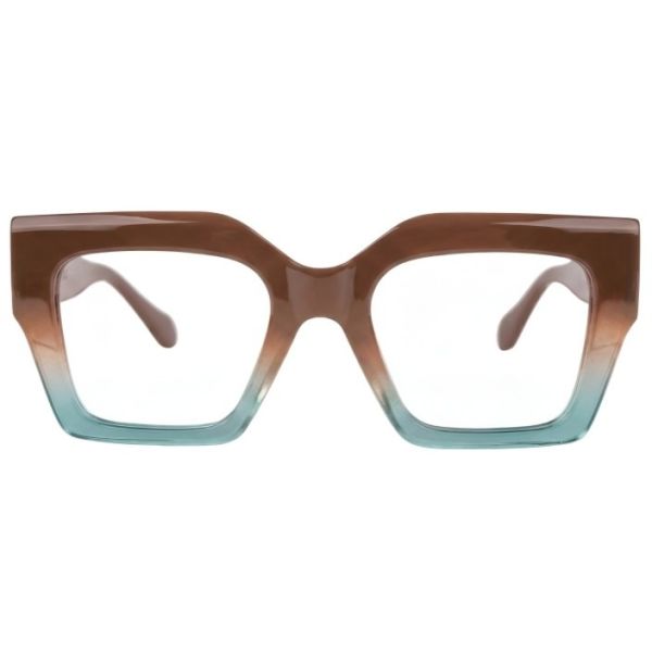 Nations Optics Retro Brown to Teal Gradient Chunky Square Frames