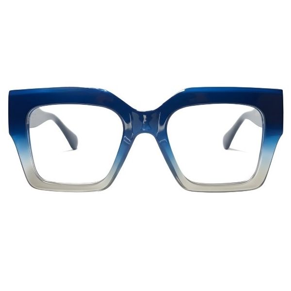 NationsOptics Bold Blue Gradient Statement Cat-Eye Acetate Eyewear