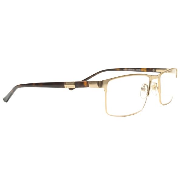 NationsOptics Gold Half-Rim Rectangular Eyeglasses for Professional Vision Care