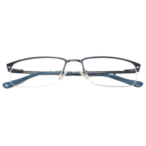 NationsOptics Midnight Azure Slim Semi-Rimless Rectangular Frames