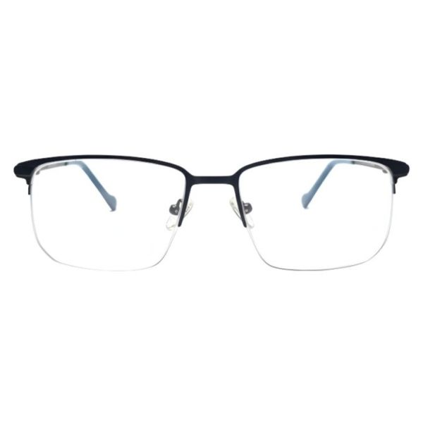NationsOptics Midnight Azure Slim Semi-Rimless Rectangular Frames