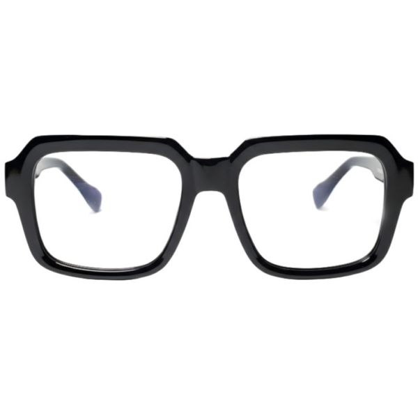 Onyx Black Modern Full-Rim Rectangular Eyewear