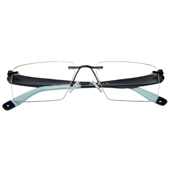 NationsOptics Bold Blue-Temple Rimless Rectangular Modern Frames