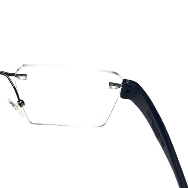 NationsOptics Bold Blue-Temple Rimless Rectangular Modern Frames