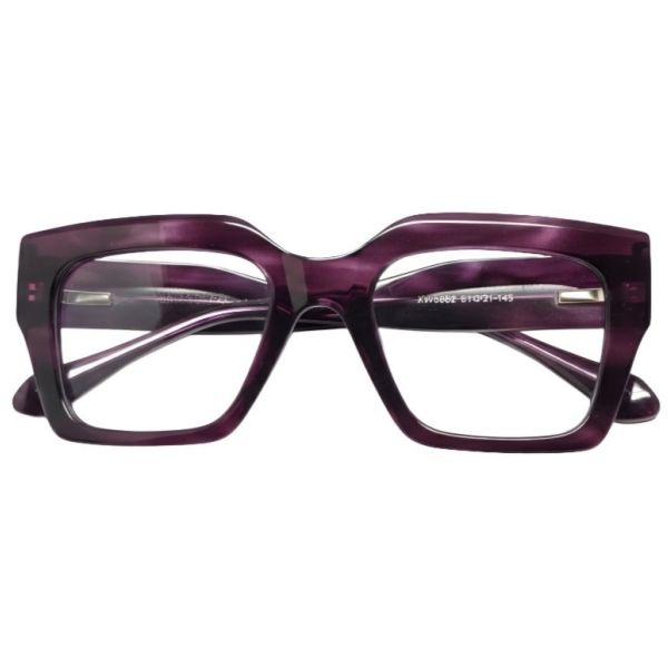 Regal Purple Marbled Chunky Cat-Eye Acetate Frames