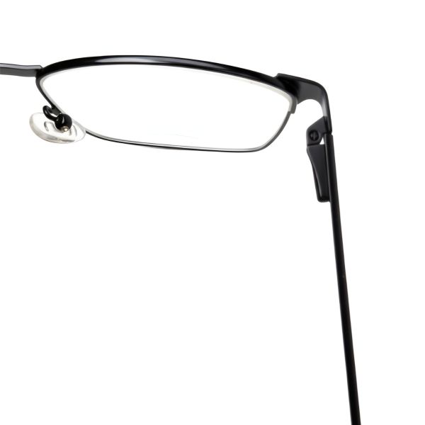 Sleek Black Semi-Rimless Professional Eyewear 