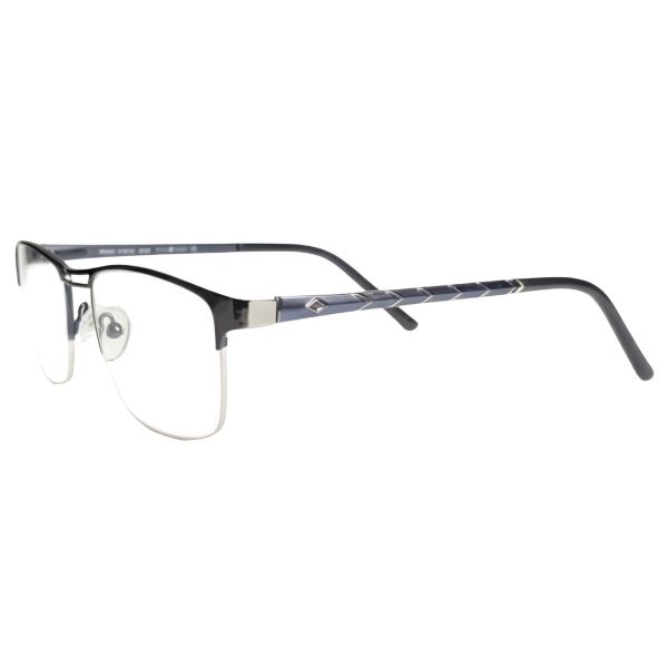 Sleek Black Semi-Rimless Professional Eyewear 
