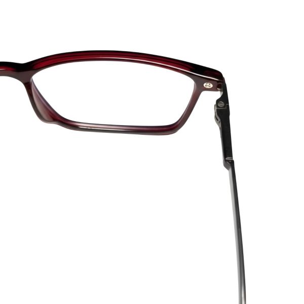 black red dual tone rectangular full rim eyeglasses