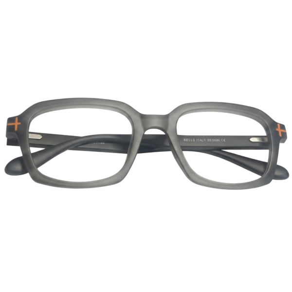 Urban-Bold Slate Grey Square Frames with Orange Accents