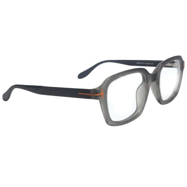 Urban-Bold Slate Grey Square Frames with Orange Accents
