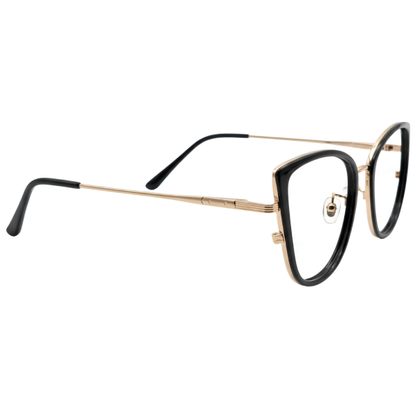 Geometric carbon fiber titanium full rim eyeglasses frame