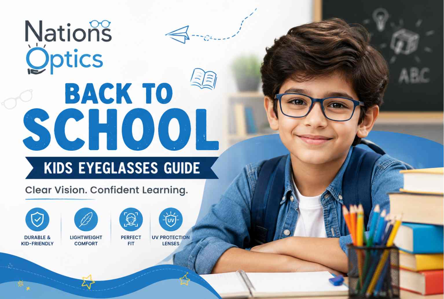 Back-to-School Kids' Eyeglasses Guide: Fit, Durability & Blue Light | Nations Optics