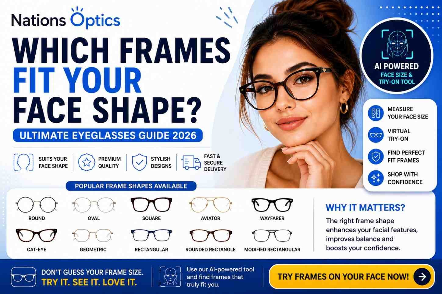 Which Shape Frames Fit Your Face Shape? Ultimate Eyeglasses Guide (2026)
