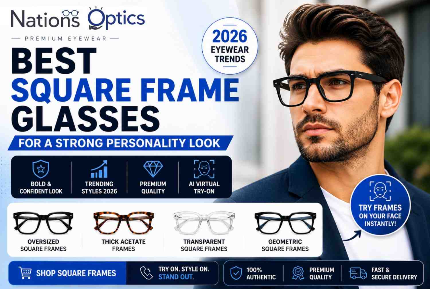 Best Square Frame Glasses for a Strong Personality Look (2026 Guide)