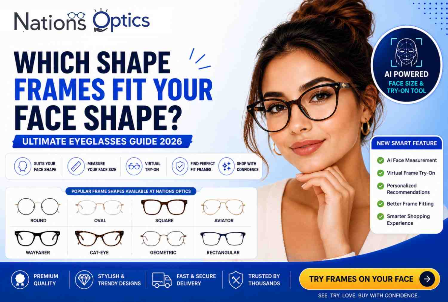 Which Shape Frames Fit Your Face Shape? Ultimate Eyeglasses Guide (2026)