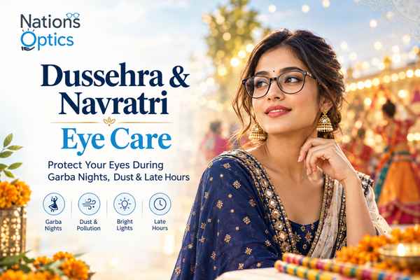 Navratri & Dussehra Eye Care: Garba Nights, Dust & Smoke Safety | Nations Optics