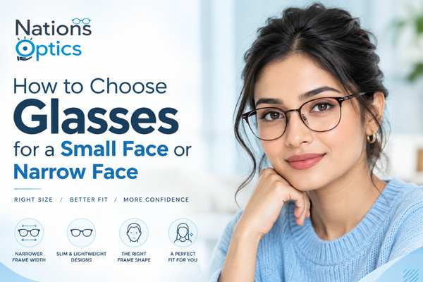 How to Choose Glasses for a Small or Narrow Face | Nations Optics