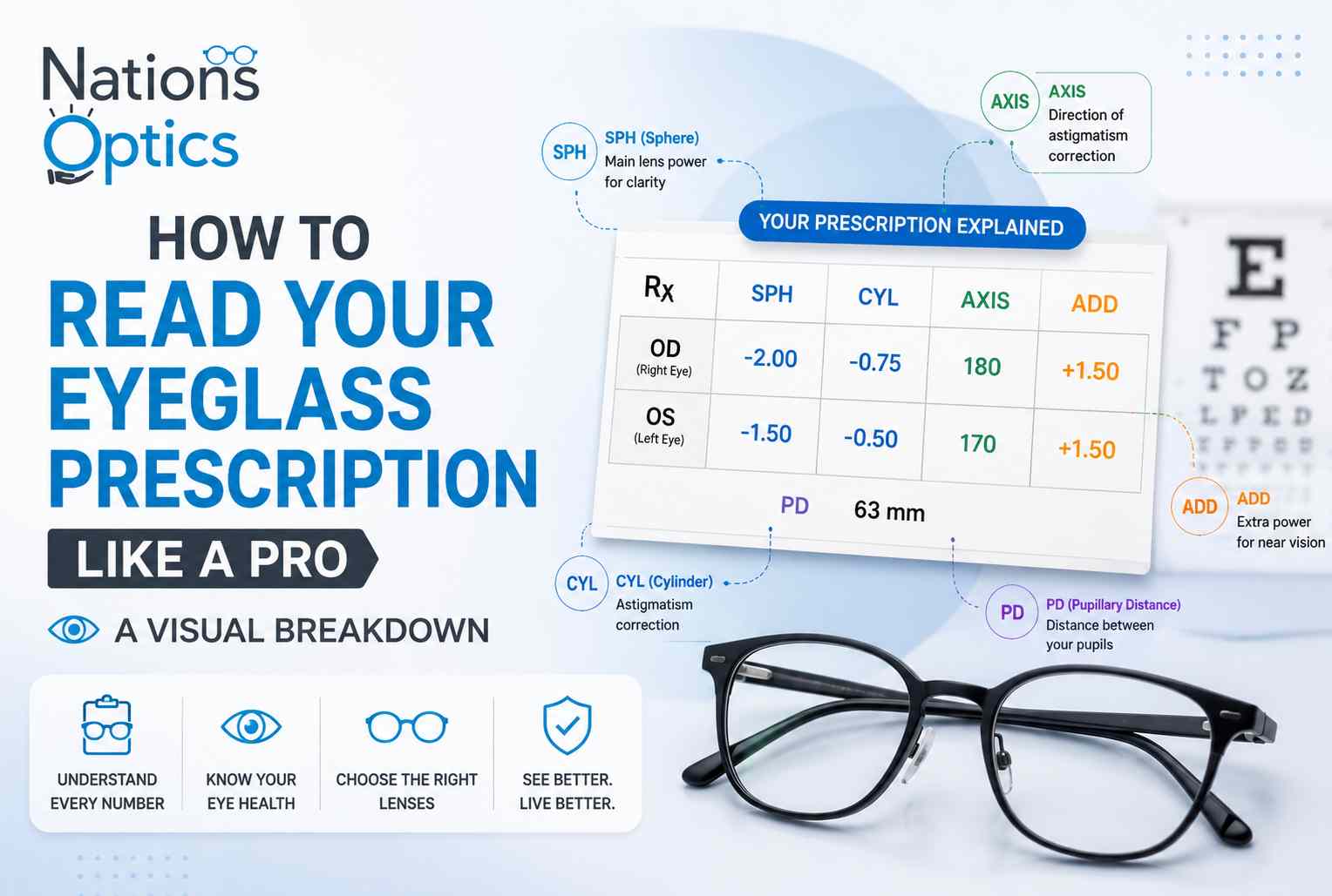How to Read Your Eyeglass Prescription: OD, SPH, CYL & More