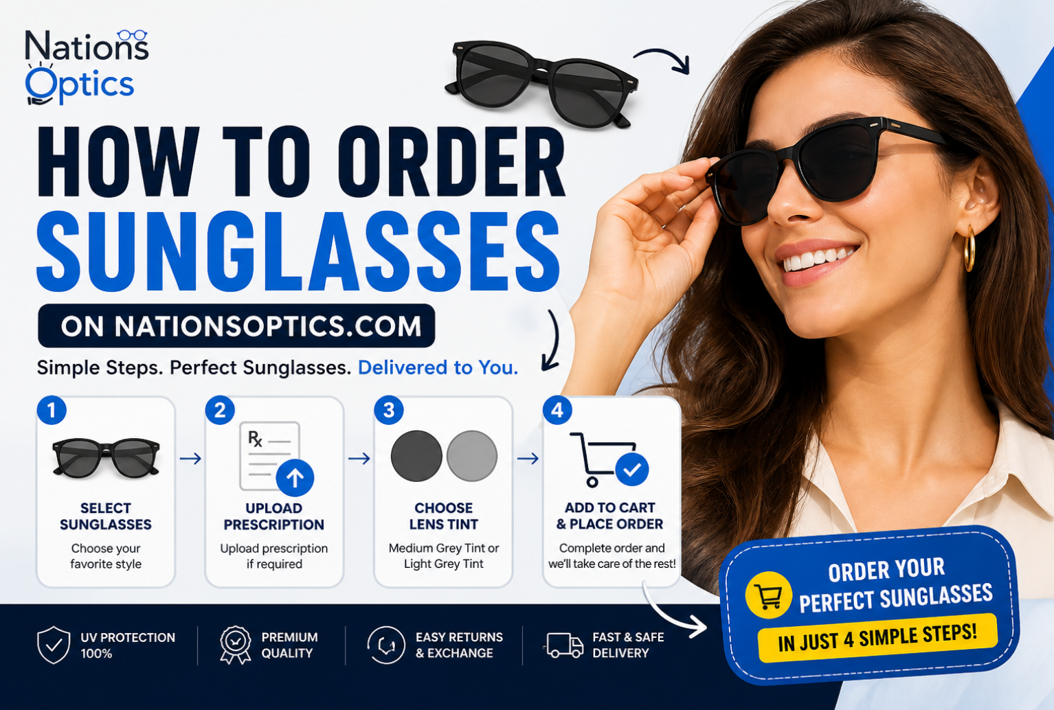 How to Order Sunglasses Online on NationsOptics.com | Easy Guide