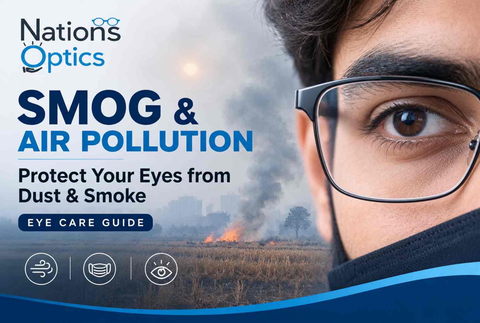 Smog & Pollution Eye Care: Protect Your Eyes in India | Nations Optics