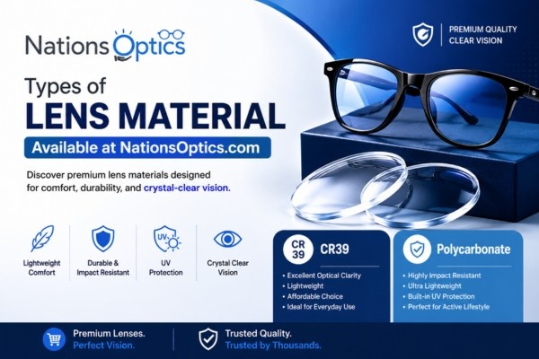Types of Lens Material Available at Nations Optics