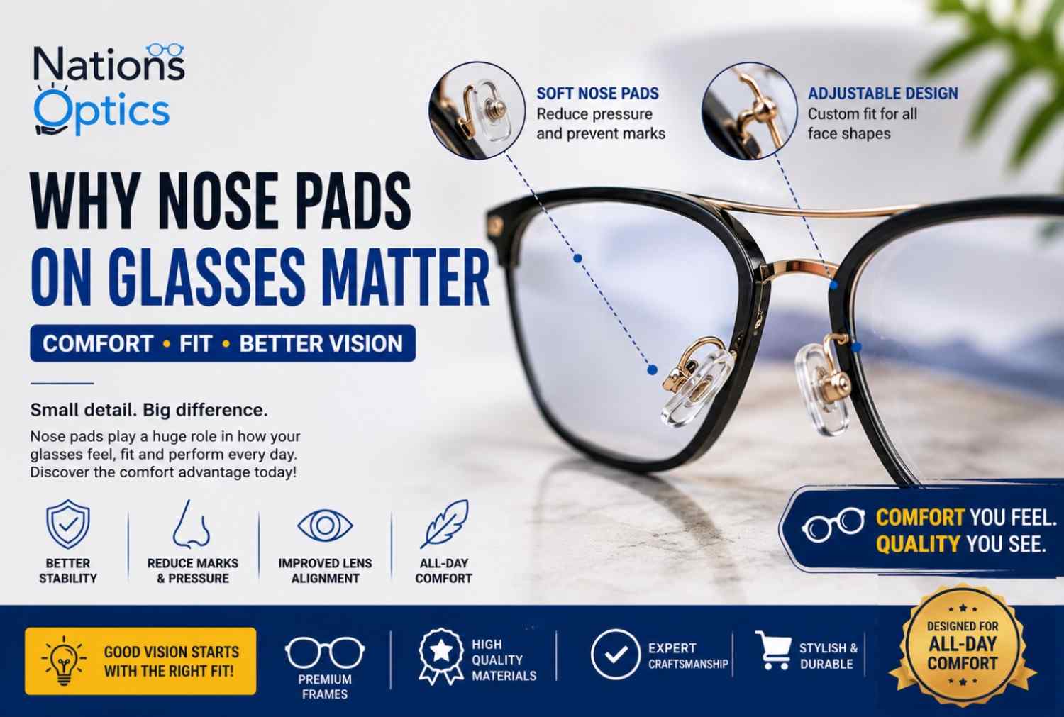 Why Nose Pads on Glasses Matter: Comfort, Fit & Style Guide