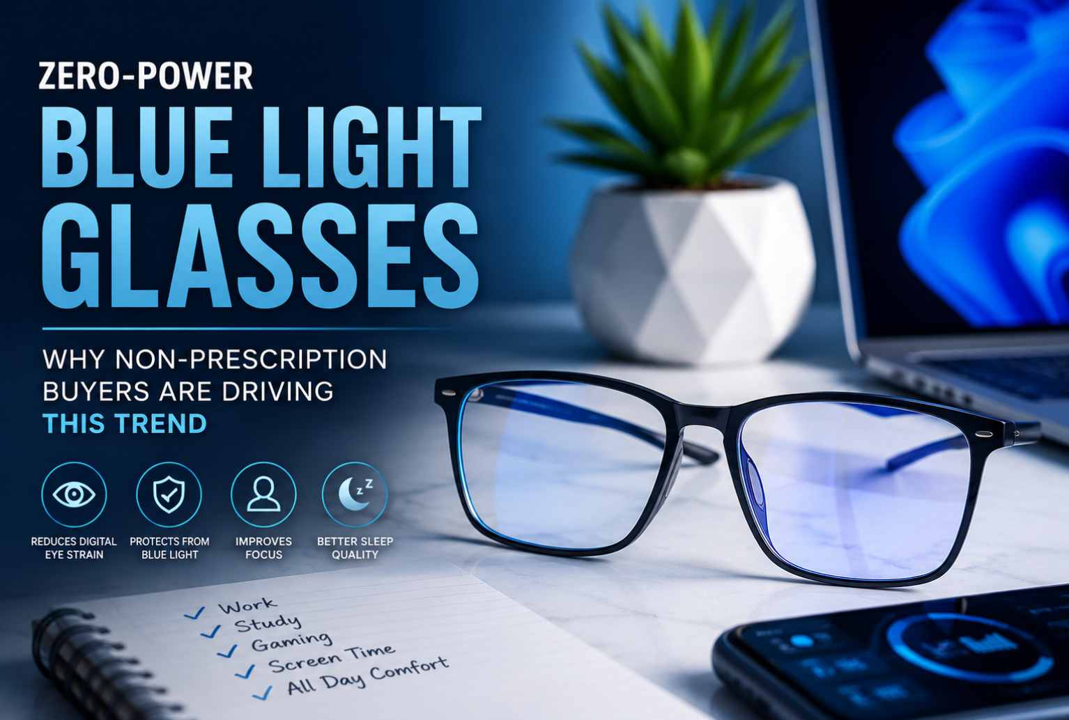 Zero-Power Blue Light Glasses: The Non-Prescription Trend Explained