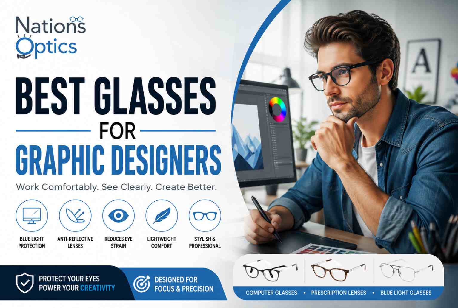 Best Glasses for Graphic Designers: Reduce Eye Strain & Work Comfortably
