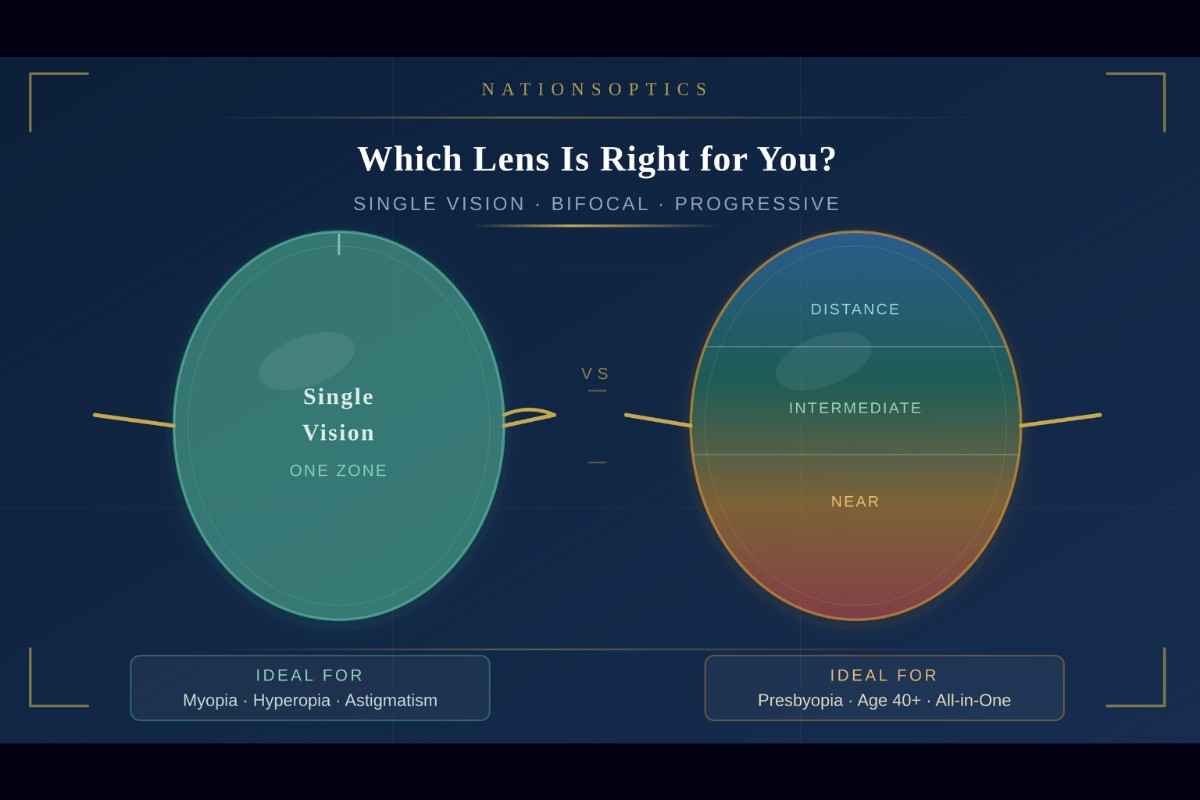 Single Vision vs Progressive & Bifocal Lenses: Which Do You Need? | NationsOptics