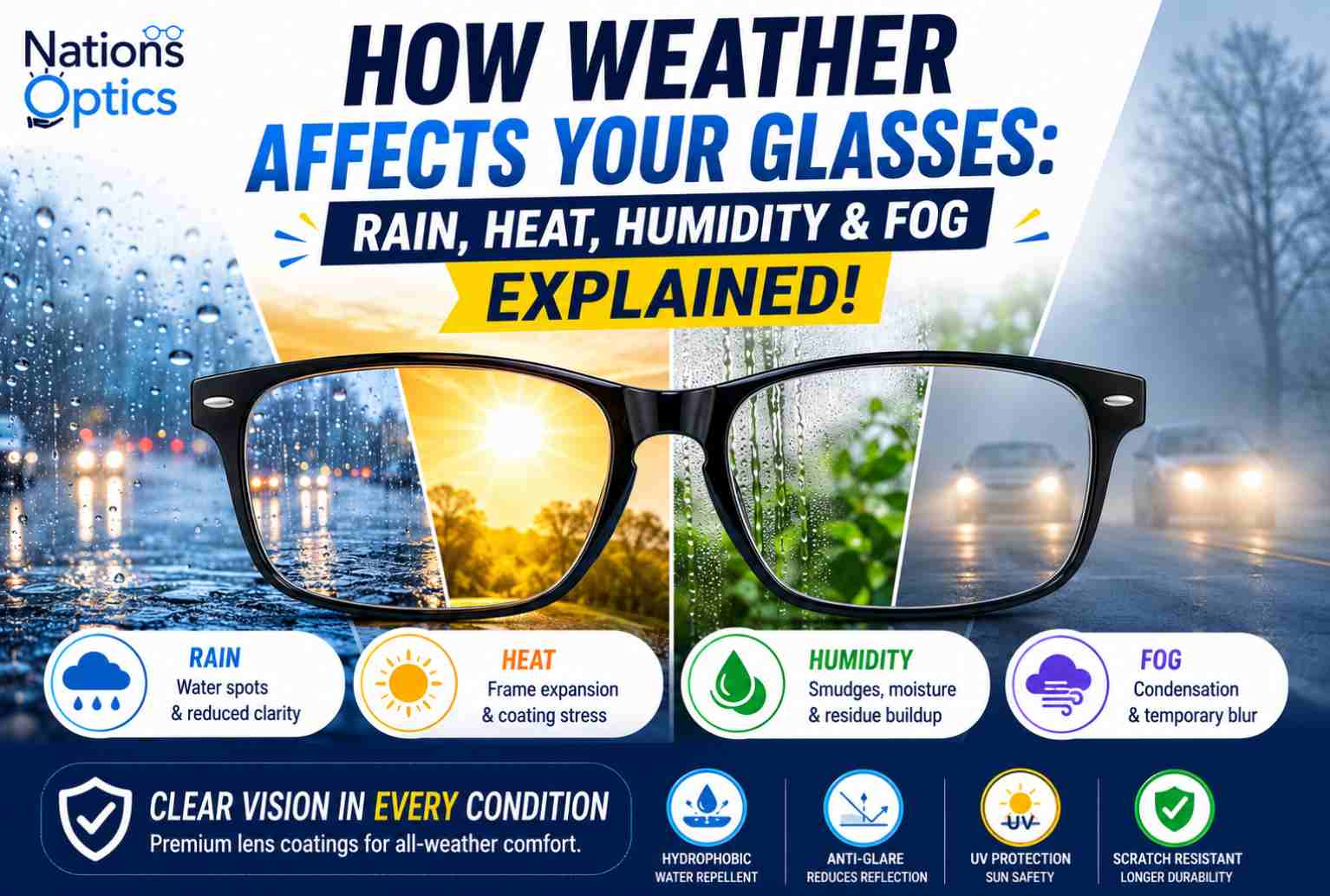 How Weather Affects Your Glasses: Rain, Heat, Humidity & Fog