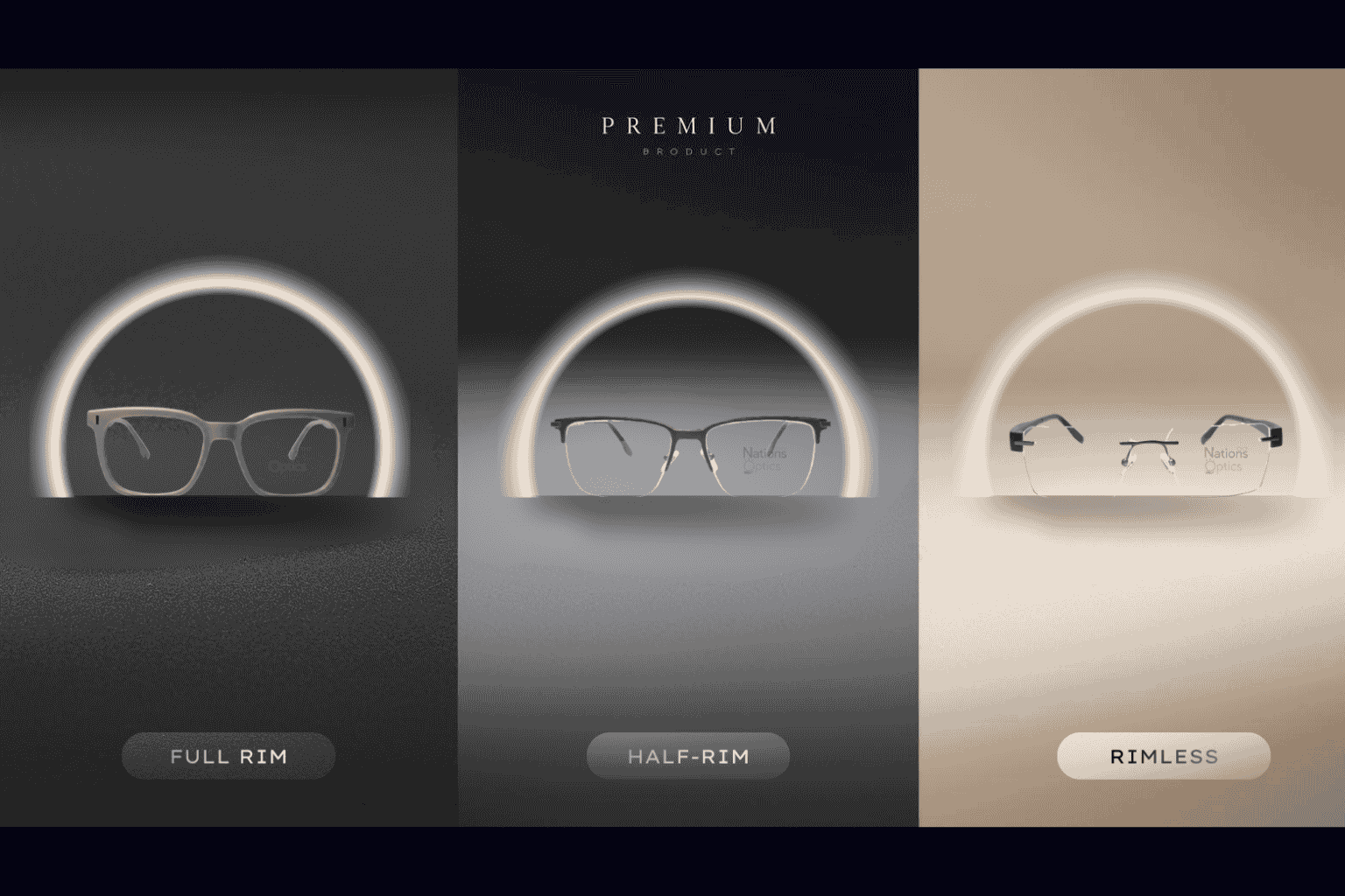 Full Rim, Half Rim & Rimless Frames | Nations Optics